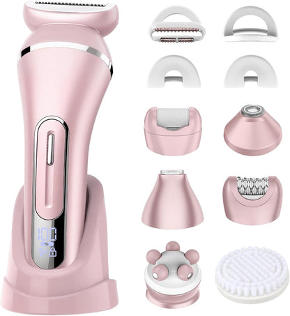 Afeitadoras eléctricas para mujer, kit de depilación 7 en 1 con dep...