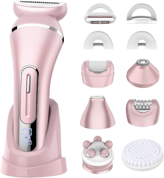 Afeitadoras eléctricas para mujer, kit de depilación 7 en 1 con dep...