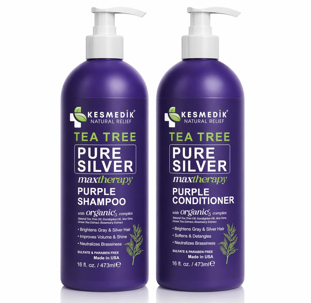 Juego de champú y acondicionador de árbol de té morado para cabello...