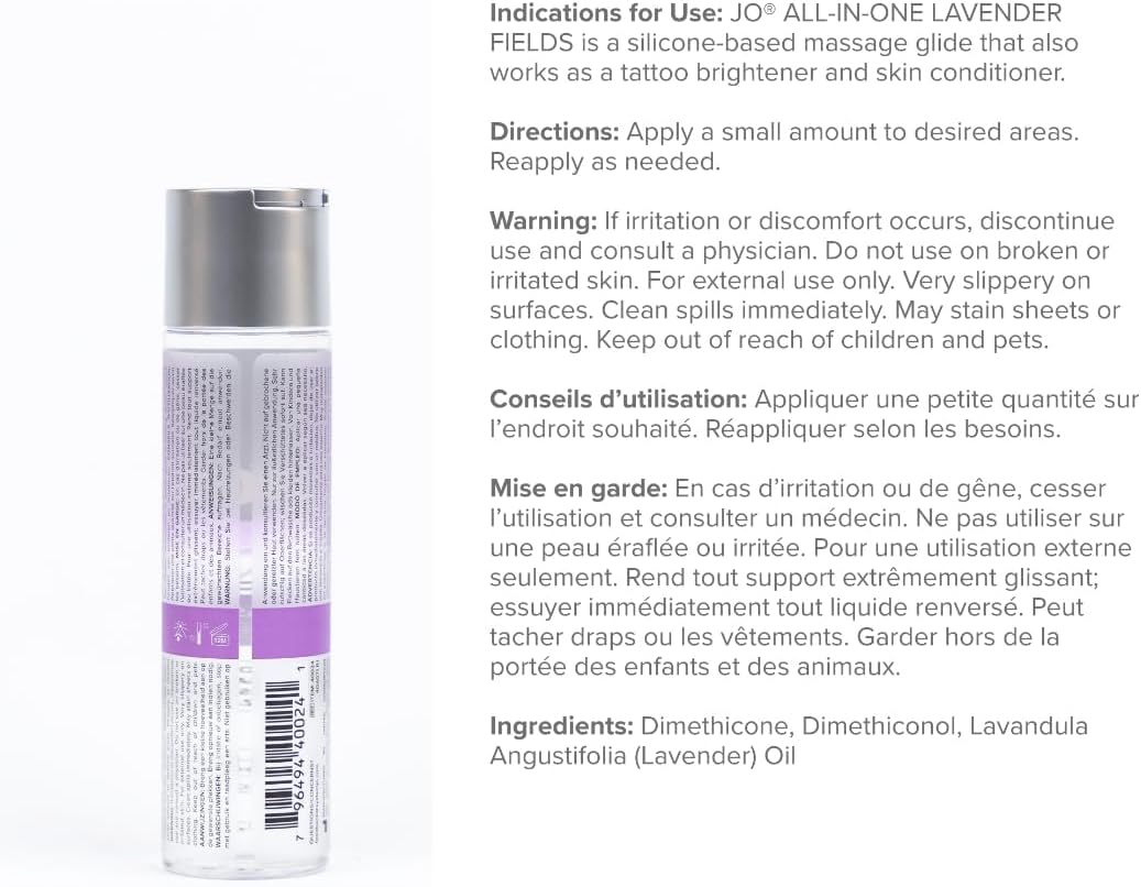 JO - Aceite de masaje de lavanda todo en uno, deslizamiento a base...