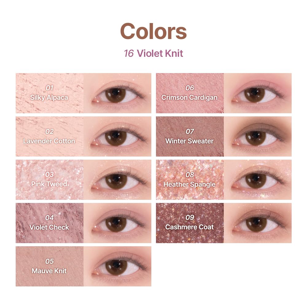 dasique - Paleta de sombras #16 Violet Knit, vegano, libre de cruel...