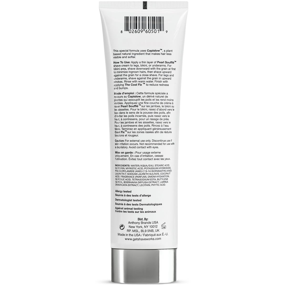 Shaveworks Pearl Soufflé Crema de afeitar para mujeres, loción de a...
