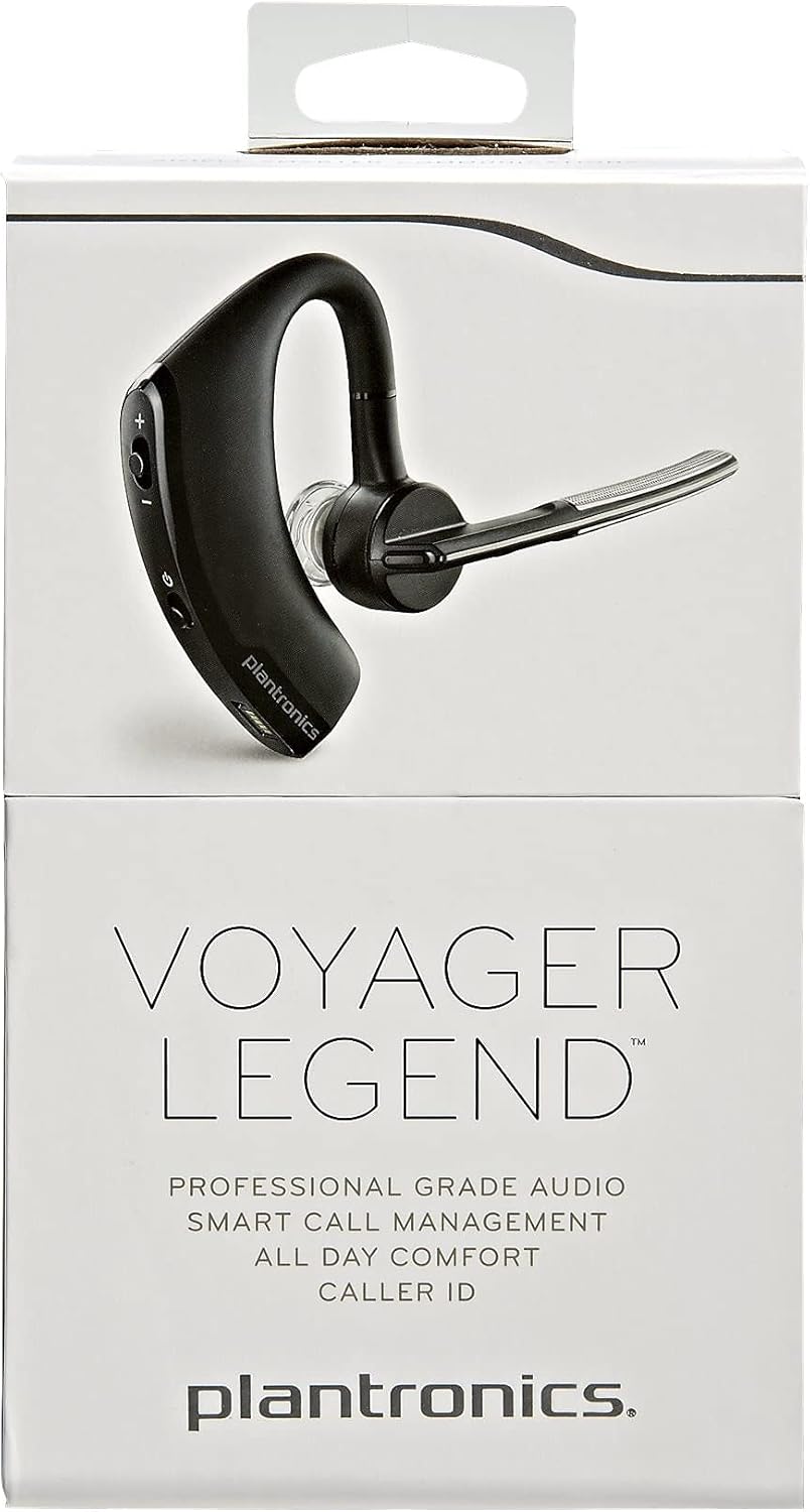 Plantronics, Voyager Legend (Poly) - Auriculares Bluetooth monoaurales, conéctalos a tu PC, Mac, tableta o teléfono celular, embalaje sin decepciones, con cancelación de ruido.