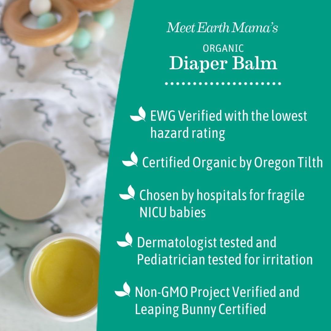 Earth Mama Bálsamo de pañales orgánico de tamaño económico | Crema...