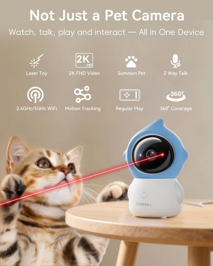 ZUMIMALL Cámara para mascotas para interiores, cámara WiFi 5G\/2.4G...