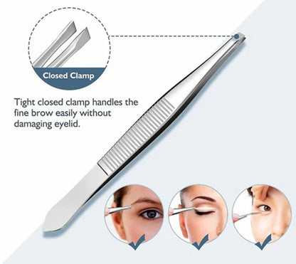 9-in-1 stainless steel blackhead and acne tool set, slanted eyebrow...