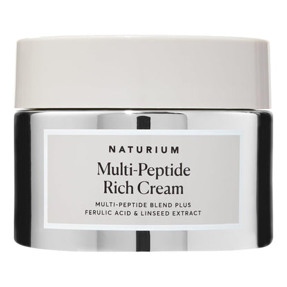 Naturium Crema rica en múltiples péptidos, hidratante y nutritiva para ayudar a la aparición de líneas finas y arrugas, vegana y libre de crueldad, 1.7 onzas