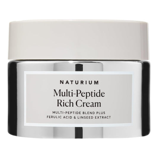 Naturium Crema rica en múltiples péptidos, hidratante y nutritiva para ayudar a la aparición de líneas finas y arrugas, vegana y libre de crueldad, 1.7 onzas