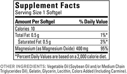 Nature Made Magnesio extra fuerte 400 mg., 180 cápsulas blandas