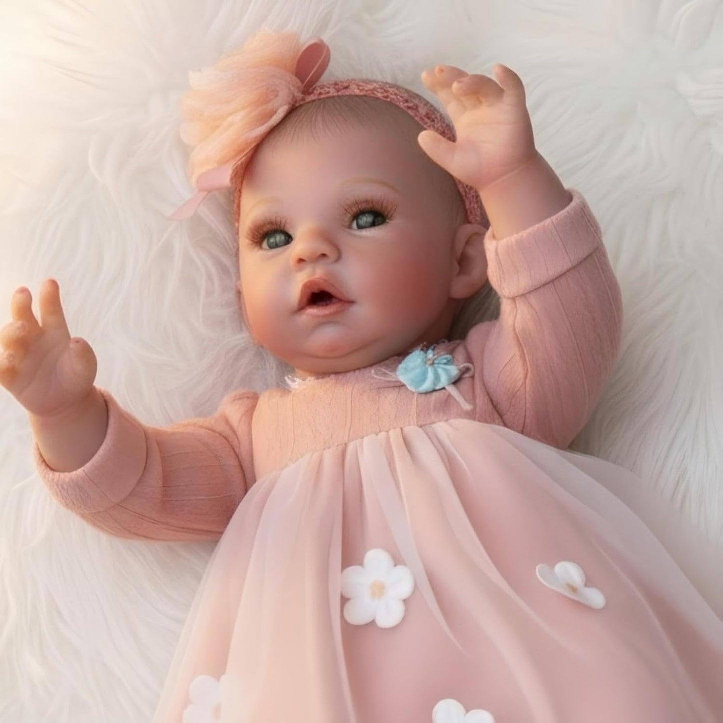 Cloveray Muñeca de bebé Reborn realista de vinilo y tela de 20 pulg...