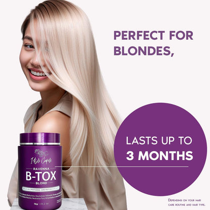 I Belli Capelli Ravenna - Kit de alisado de cabello rubio B-tox y m...