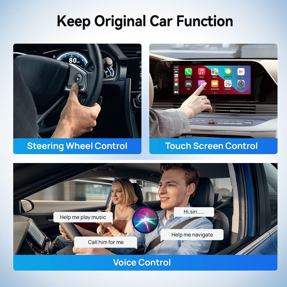 CarlinKit 8+128G - Adaptador inalámbrico CarPlay y Android Auto, CarPlay Ai Box para coche con cable CarPlay, 8 núcleos, GPS incorporado, ultra delgado, sistema Android 13.0, Bluetooth dual, tarjeta