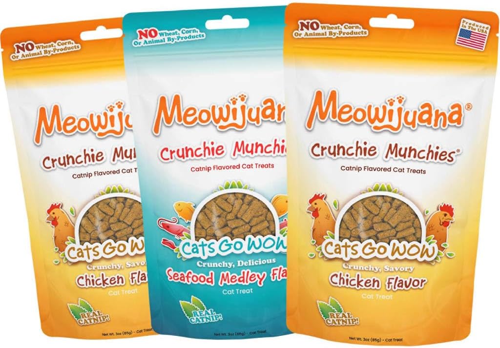 Meowijuana | Paquete de golosinas Crunchie Munchie Catnip Treats |...