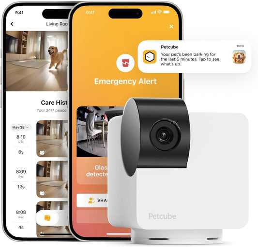 Cámara de seguridad Petcube Cam 360, cámara interactiva WiFi para m...