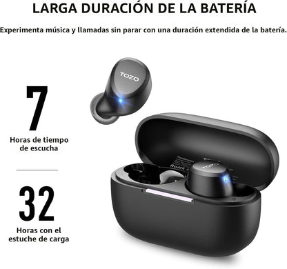 TOZO Auriculares inalámbricos A1 Bluetooth 5.3 de peso ligero en el...
