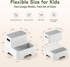 COOSEYA Taburetes de 2 escalones para niños, taburete para lavabo d...