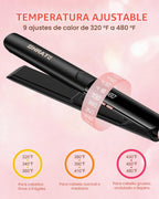 SHRATE Plancha plana para alisar el cabello, plancha y rizador 2 en...