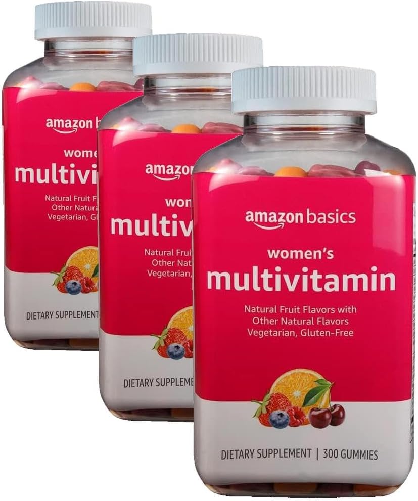 Amazon Basics Multivitamínico para mujer, 300 gomitas (150 porcione...
