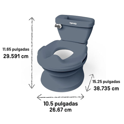 Ingenuity My Size Potty Pro en azul, inodoro de entrenamiento infan...