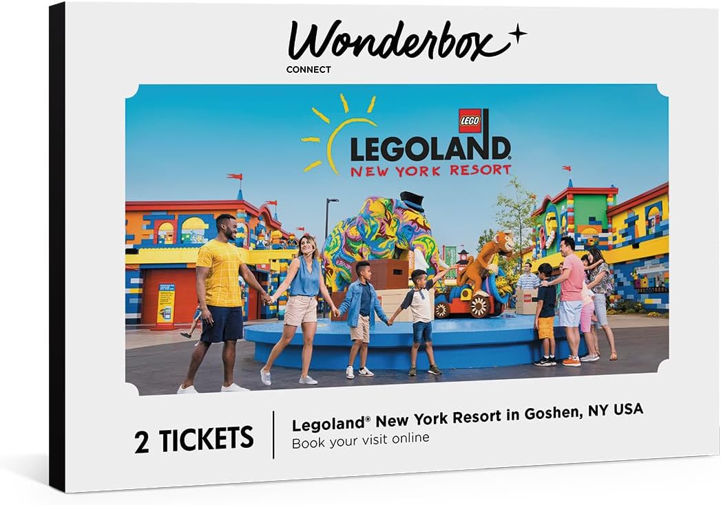 Wonderbox LEGOLAND New York Resort Tickets Caja de regalo, 2 entradas para el parque temático, experiencia de regalo para niños y familias