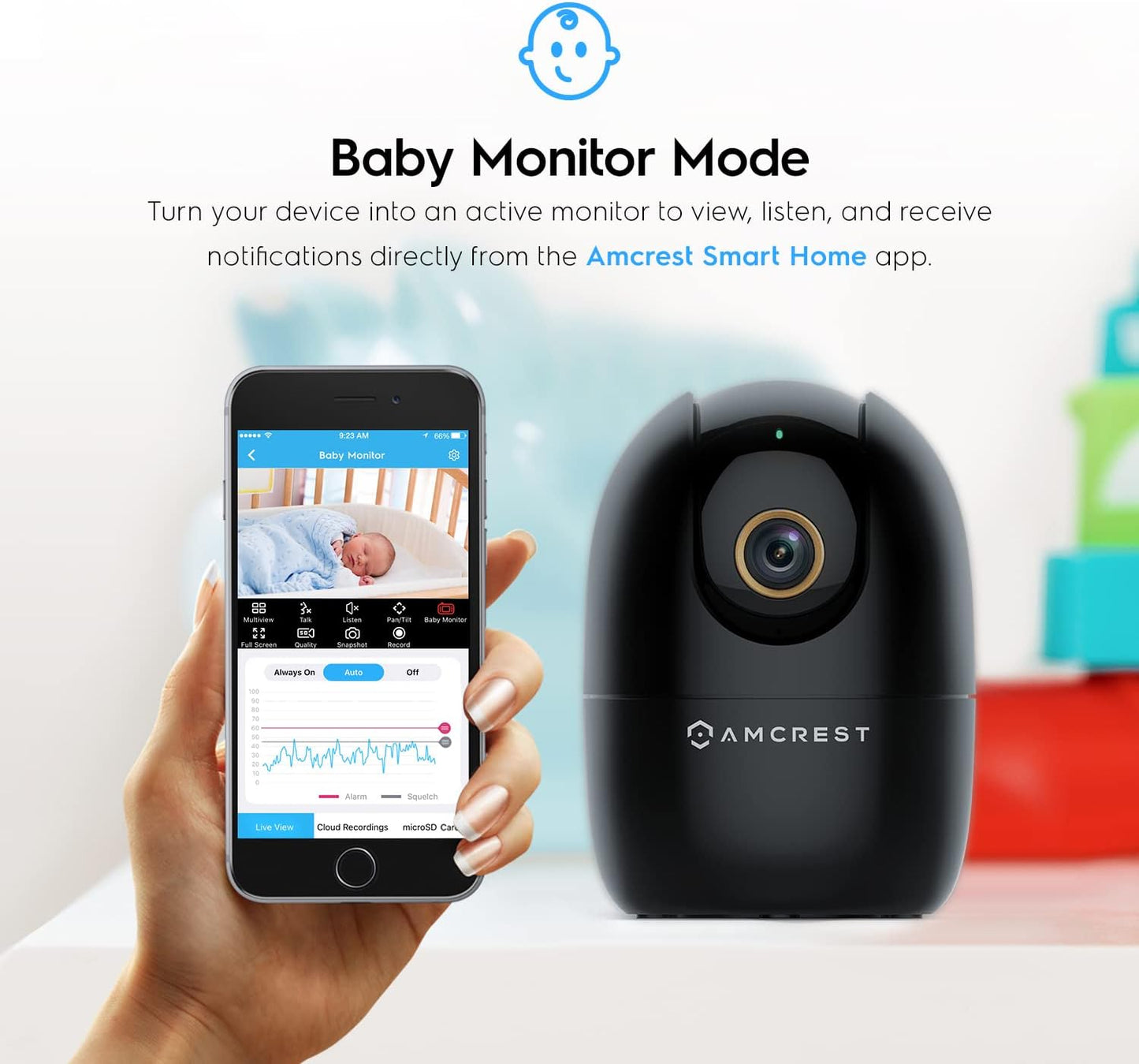 Amcrest Cámara WiFi de 4MP para interiores, cámara para perros, mon...