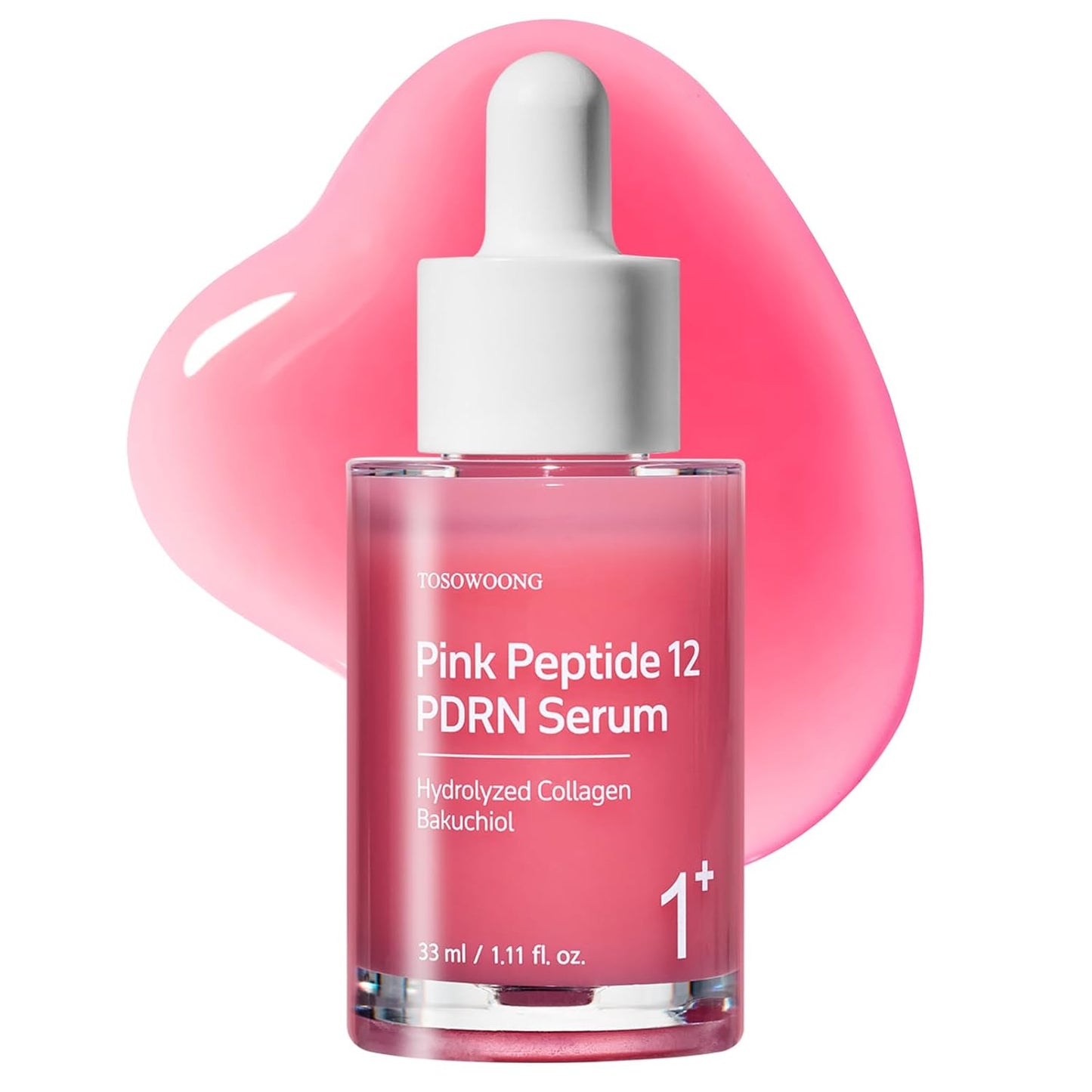 TOSOWOONG Suero Pink Peptide 12 PDRN con ADN de salmón PDRN, 33 ml/1.11 oz, 10320 ppm, 12 péptidos, niacinamida, brillo para la piel, hidratante, humectante, tono de piel desigual, cuidado coreano