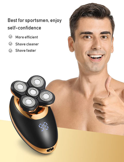 Afeitadoras eléctricas para hombres, afeitadoras 5 en 1 de cabeza c...