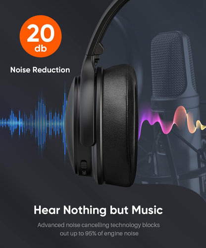 INFURTURE Auriculares Over Ear con Cancelación Activa de Ruido, Aur...