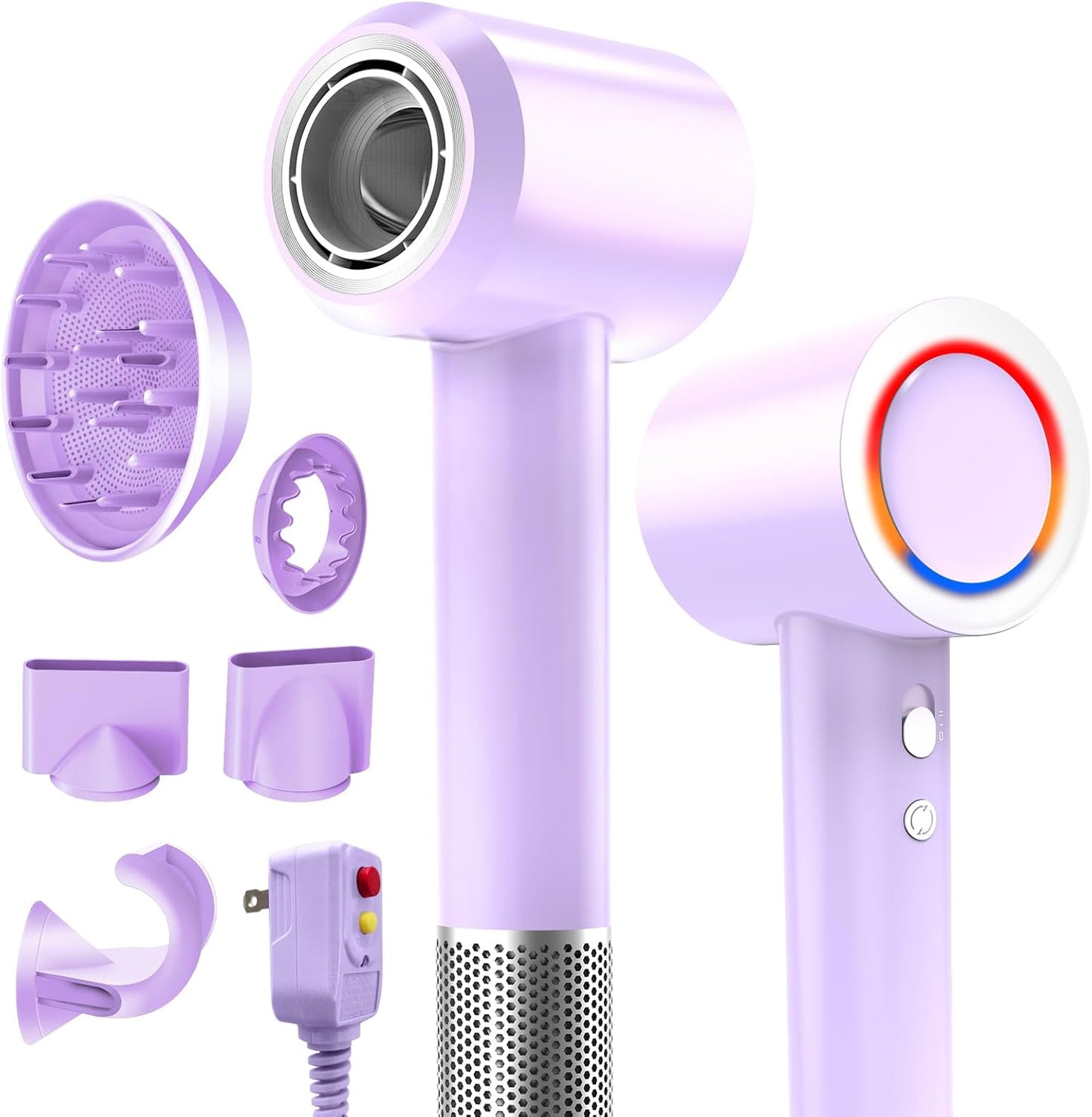 Secador de pelo, secador de pelo de secado rápido de 1800 W con mot...