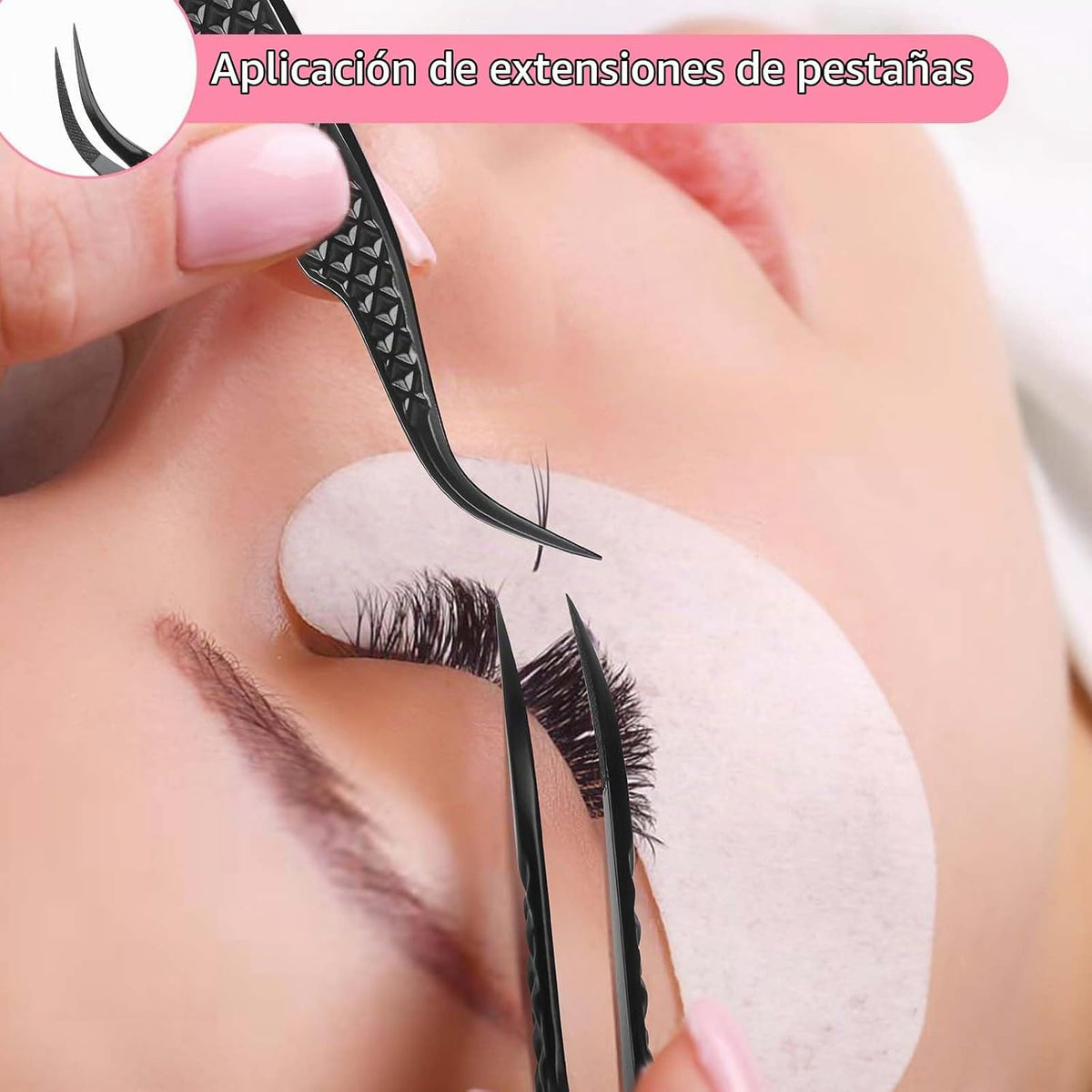 VEYES INC Pinzas de pestañas para extensiones de pestañas, pinzas d...