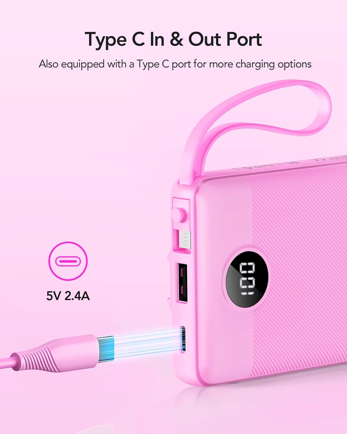 VRURC Cargador portátil de 10000 mAh, paquete de baterías esenciale...