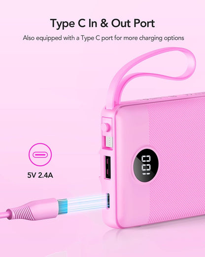 VRURC Cargador portátil de 10000 mAh, paquete de baterías esenciale...