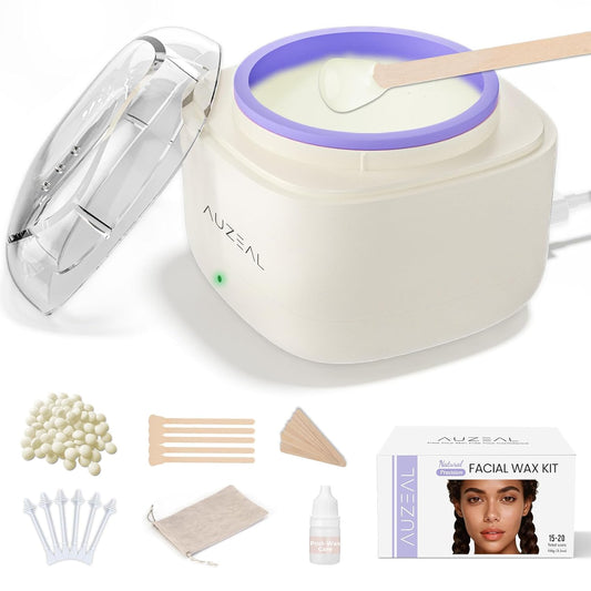 AUZEAL Mini kit de cera facial para mujer, kit de depilación facial...
