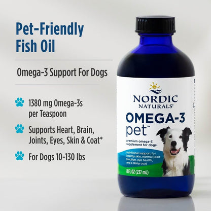 Nordic Naturals Omega-3 para mascotas, sin sabor, 8 onzas, 1380 mg...