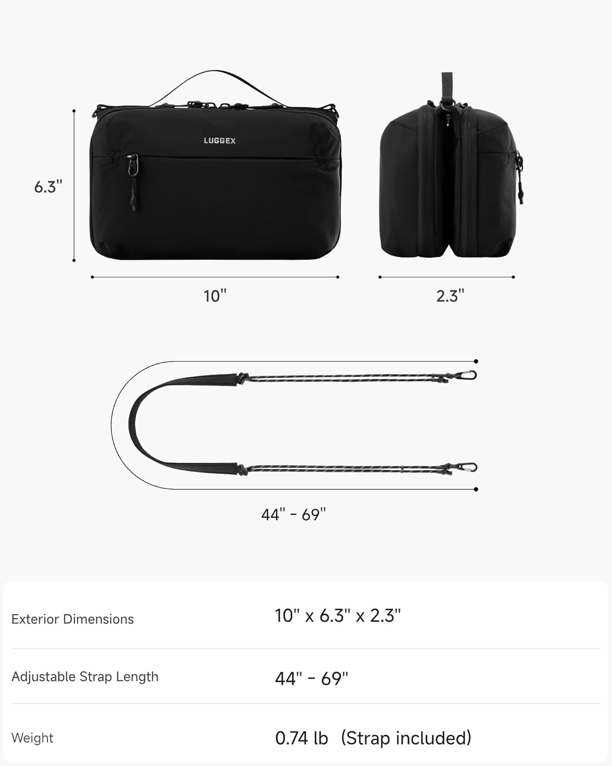 LUGGEX CBX01 - Estuche de viaje organizador de electrónica, bolsa d...