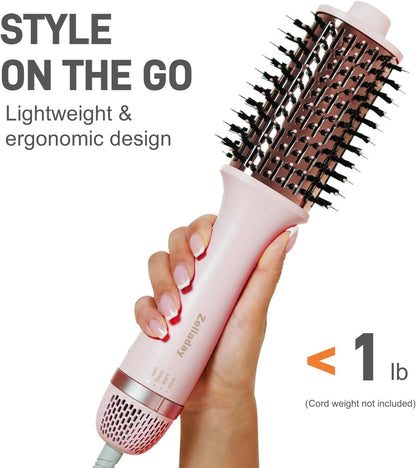 Cepillo secador de pelo iónico 4.0, ligero secado 3 veces más rápido, cepillo de soplado 5 en 1 para más brillo, rizos y volumen, cepillo de titanio para cabello caliente más suave, antiencrespamiento