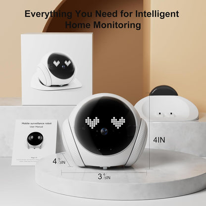 XZI Cámara robot móvil para interiores, seguridad familiar para gat...