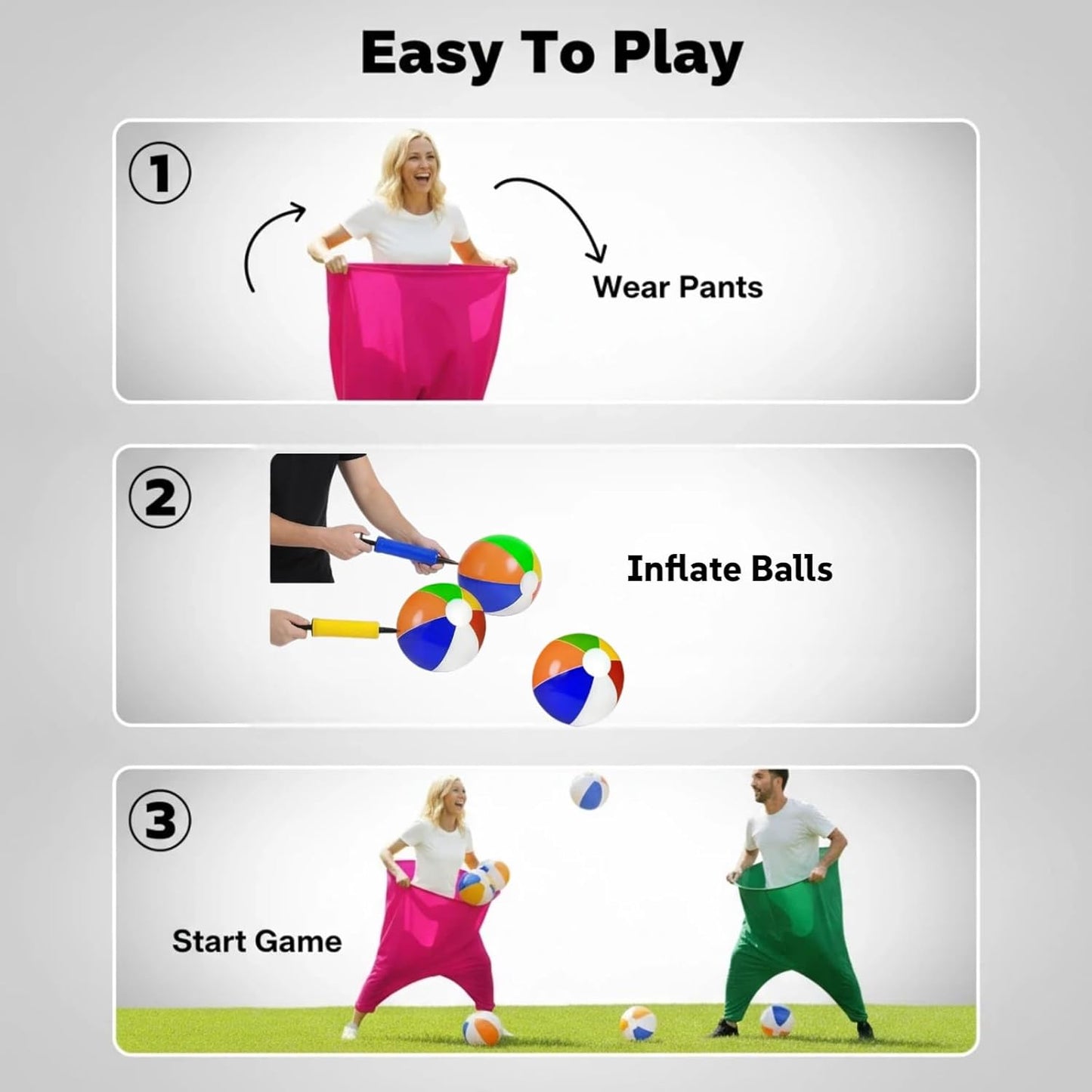 Juego de 22 piezas de pantalones de abuela para patio, juegos de Pascua, divertido juego de lanzamiento para adultos, incluye 2 bragas gigantes, 18 bolas inflables y 2 bombas, perfecto para formar