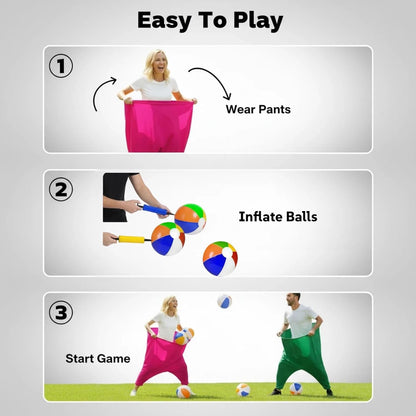 Juego de 22 piezas de pantalones de abuela para patio, juegos de Pascua, divertido juego de lanzamiento para adultos, incluye 2 bragas gigantes, 18 bolas inflables y 2 bombas, perfecto para formar