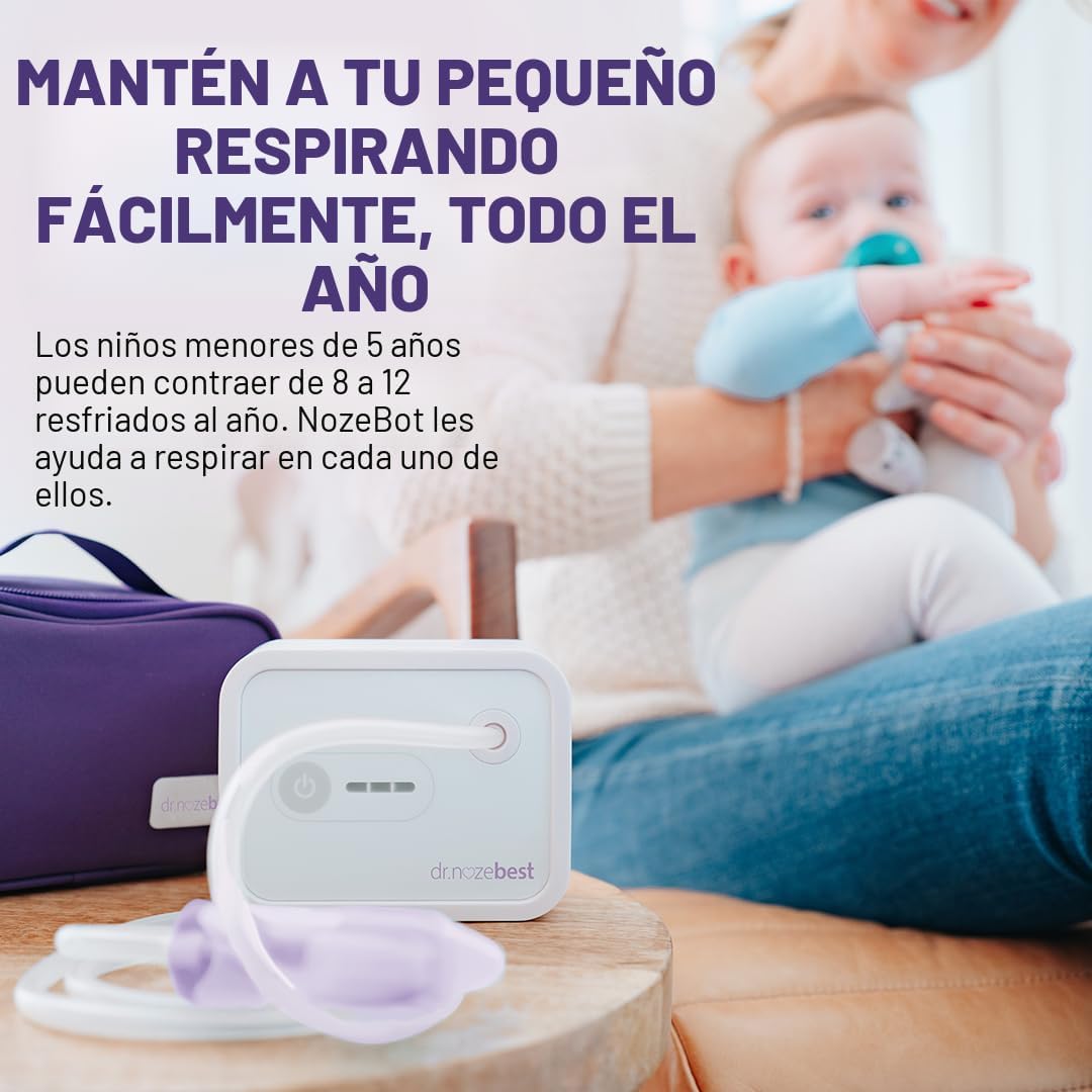 Dr. Noze Best NozeBot Aspirador Nasal Eléctrico para Bebés - Diseña...