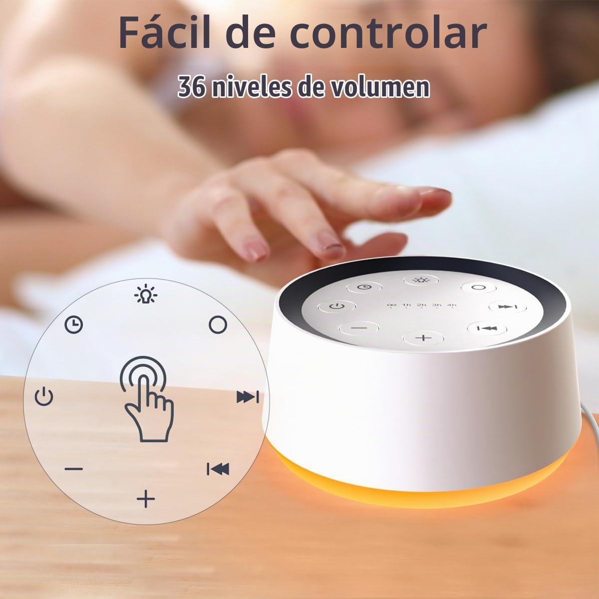 Máquina de Sonido de Ruido Marrón con 30 Sonidos Relajantes, Luz No...