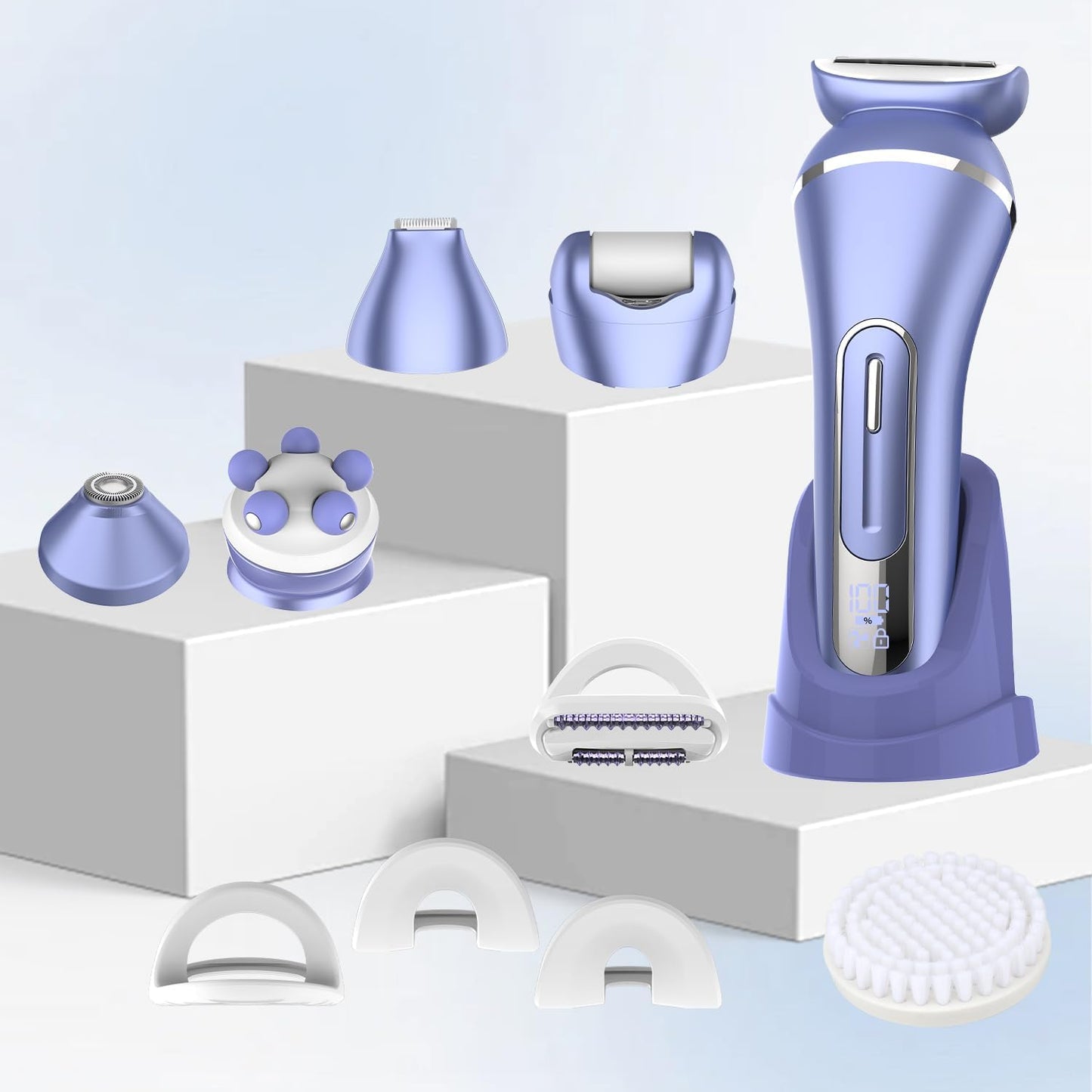 Afeitadoras eléctricas para mujer, kit de depilación 7 en 1 con dep...