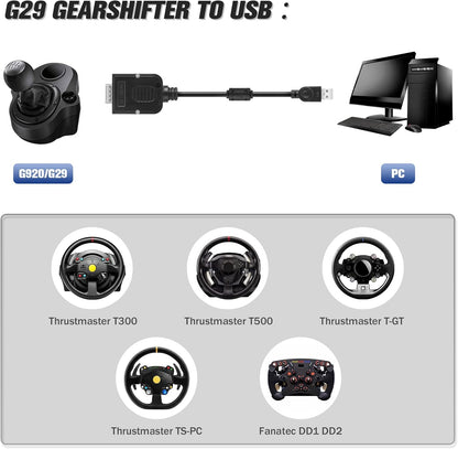 para Logitech G29 Cambio de cambios a cable USB Modificación Accesorios de pieza