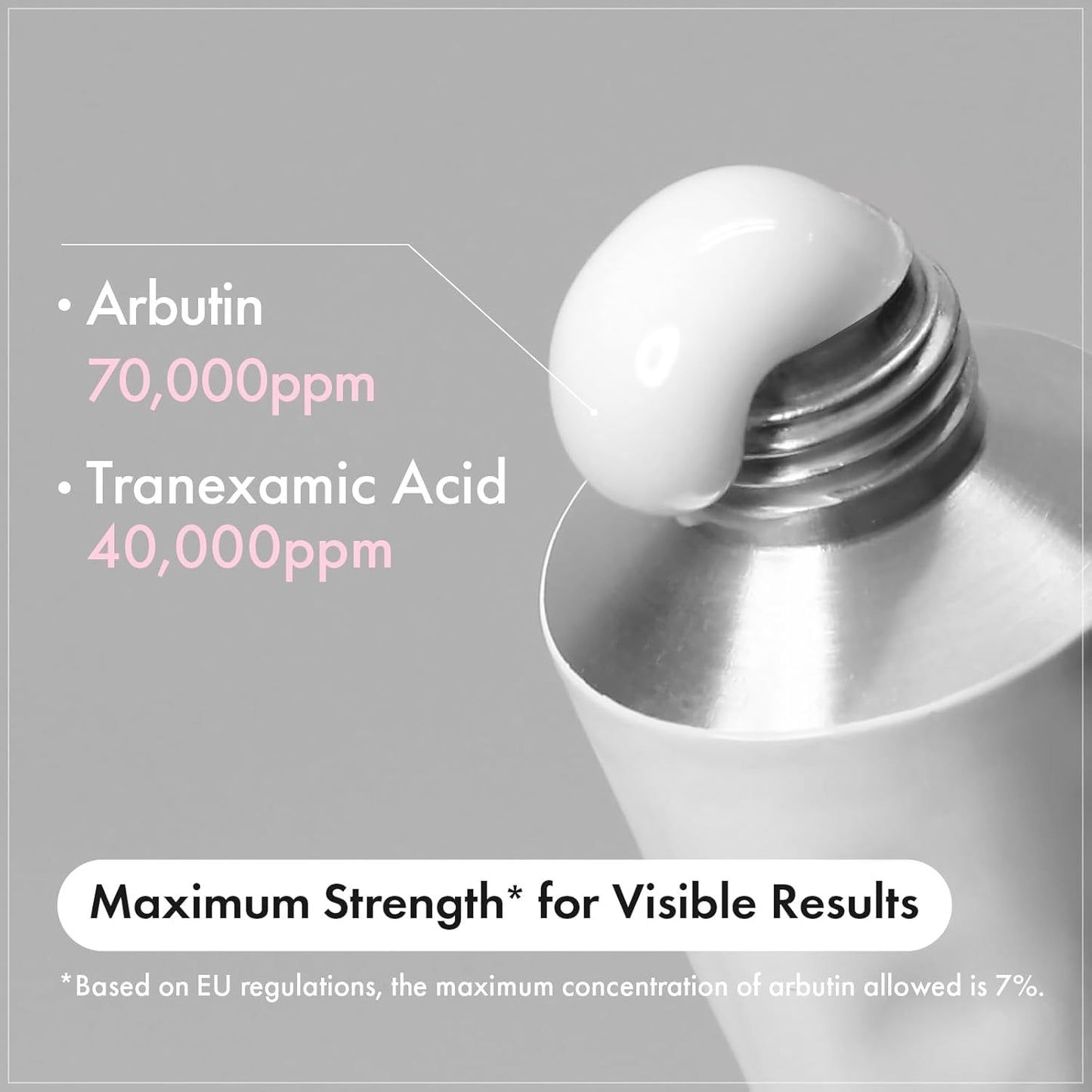 TOSOWOONG Arbutin 7% + Ácido Tranexámico 4% Crema, 70,000ppm Arbutin, 40,000ppm TXA, Niacinamida, Glutatión, Manchas Oscuras, Pecas, Imperfecciones, Pigmentación, Cuidado de la Piel Coreana, 50ml
