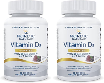 Nordic Naturals Gomitas Pro Vitamina D3, bayas silvestres, 60 gomit...