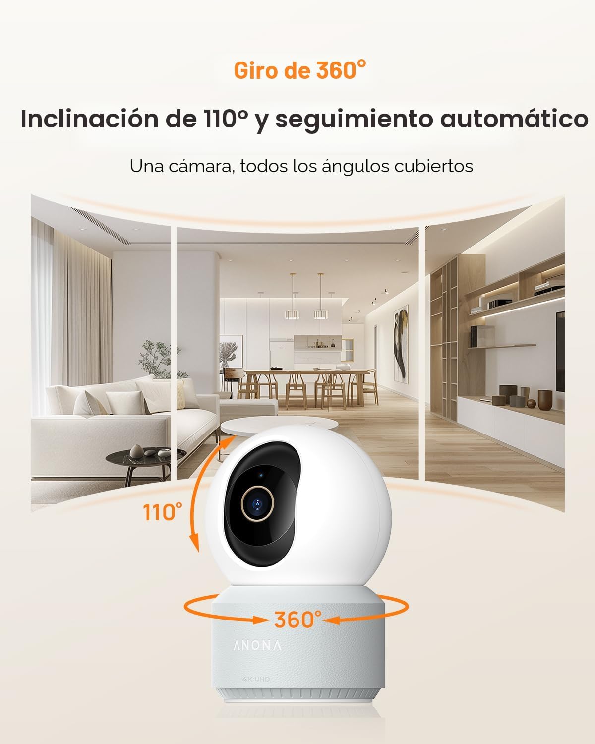 Anona Cámara interior 4K UHD, cámara de seguridad para mascotas\/pe...