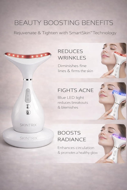 SKINTRIX Dispositivo LED para cara y cuello, terapia de luz LED 3 e...
