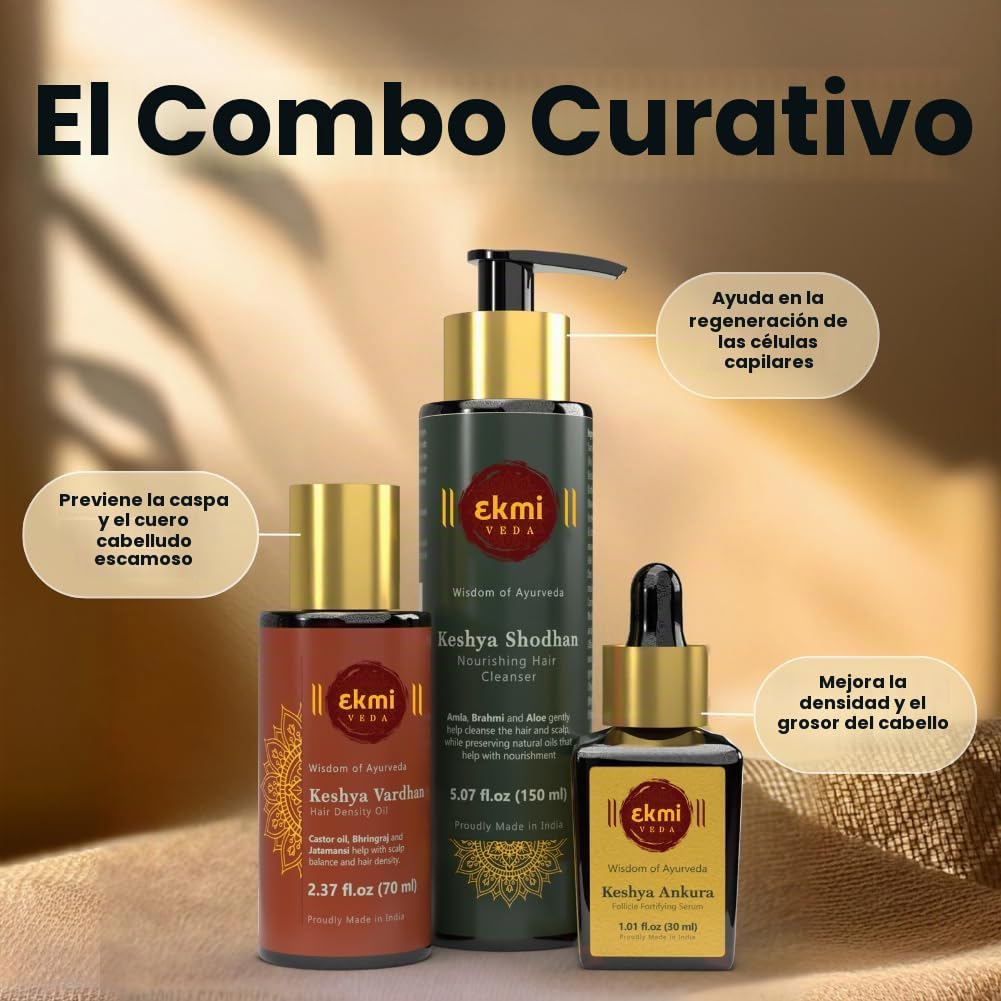 EKMIVEDA Set de crecimiento del cabello con hierbas ayurvédicas \u2...