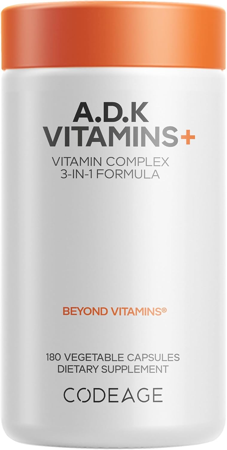 Codeage Suplemento de vitaminas ADK - Vitamina esencial A, D3 5000...