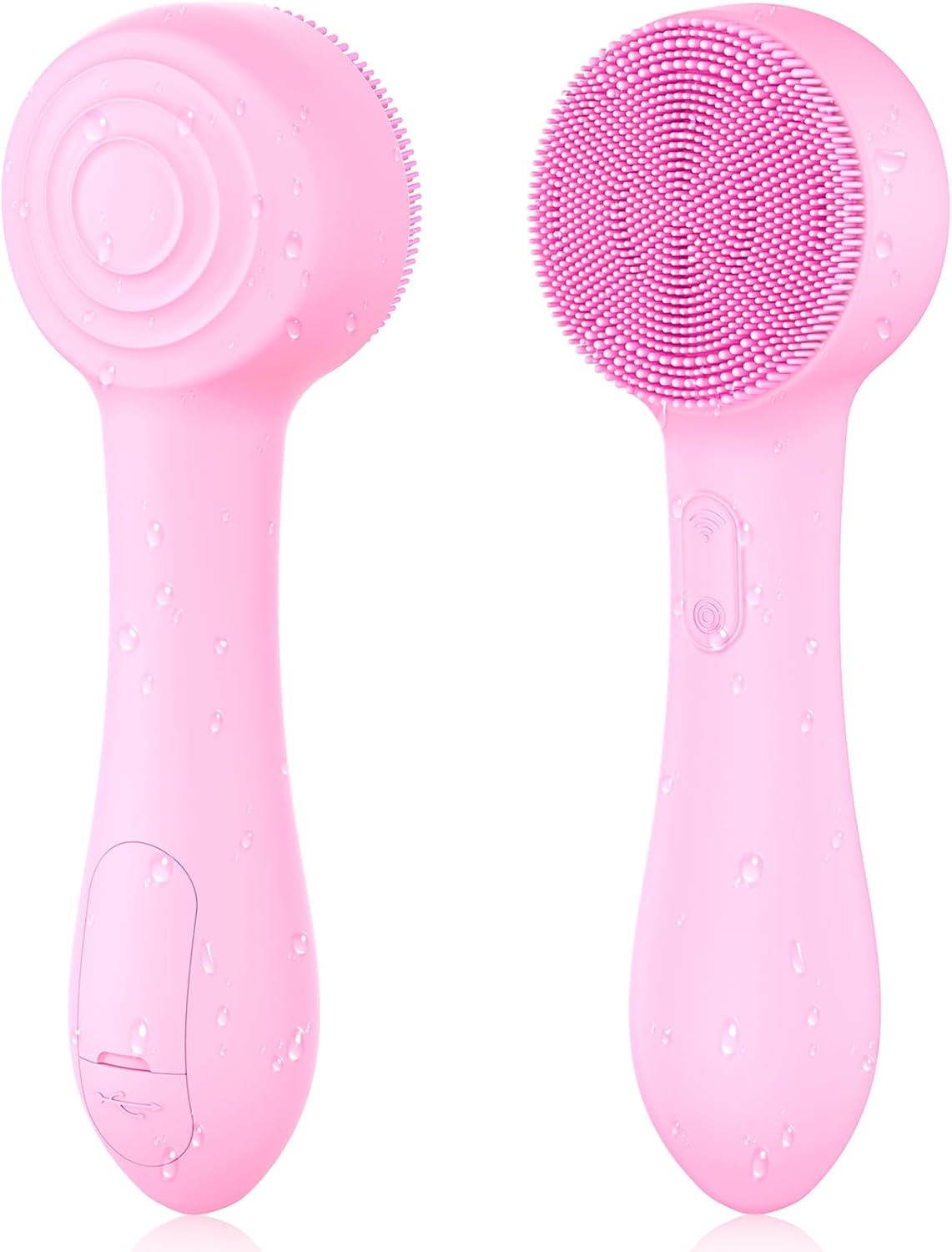 Cepillo de limpieza facial de silicona, limpiador facial impermeabl...